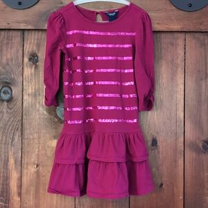Chaps Maroon Girls party dress size 6x with Sequins